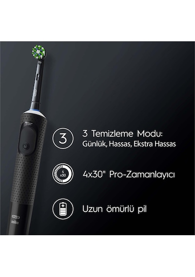 Oral-B Vitality Pro Şarjlı Koruma ve Temizlik Elektrikli Diş Fırçası Siyah