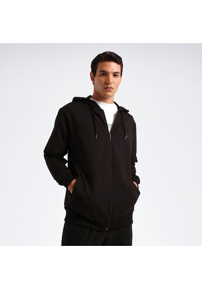 Reebok Fermuarlı Sweatshirt Erkek Siyah Nıkı Fz