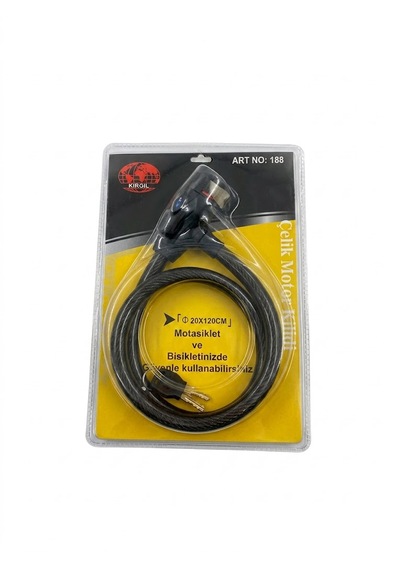 Kırgıl Kalın Çelik Motor Ve Bisiklet Kilidi 20x120cm Anahtarlı Diğer