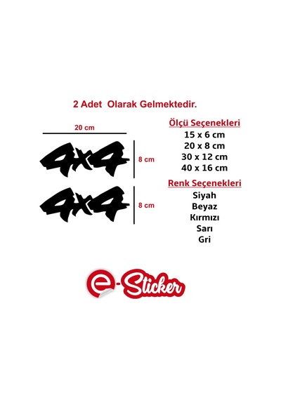 4X4 Off Road Oto Sticker 2 Adet Araba Sticker (418491991)