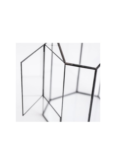 Tr 33x20x20cm Siyah Geometrik Teraryum Cam Fanus Takı Aksesuar Çikolata Kutusu Genel