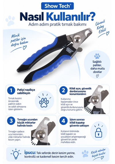 Showtech Comfort Kedi Köpek Tırnak Makası Orta Boy - Kediler Ve Küçük Ve Orta Irk Köpekler İçin