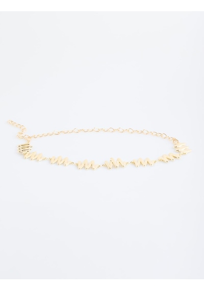 Jimmy Key Jimmy Key Altın Rengi Zikzak Detaylı Zincir Kemer 6sw417616150