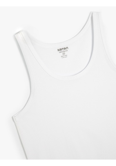 Koton Basic Atlet U Yaka Kolsuz Pamuklu Beyaz 5wlm20001mk Beyaz