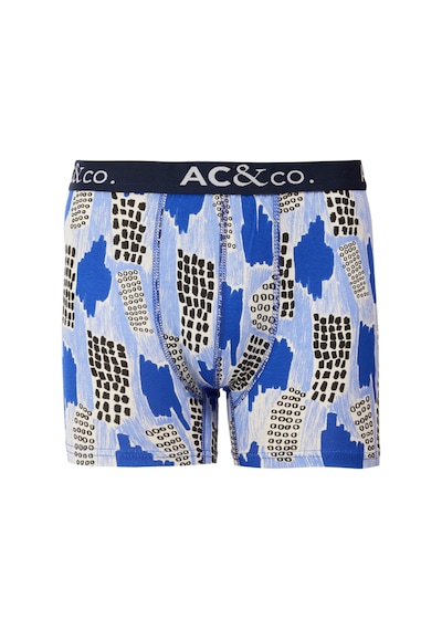 Ac&Co / Altınyıldız Classics Pamuklu Esnek Desenli Erkek 3'Lü Boxer Lacivert - Gri