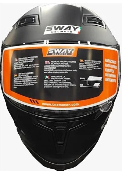 Sway Sw 817 Full Face Motosiklet Kaskı Mat Siyah
