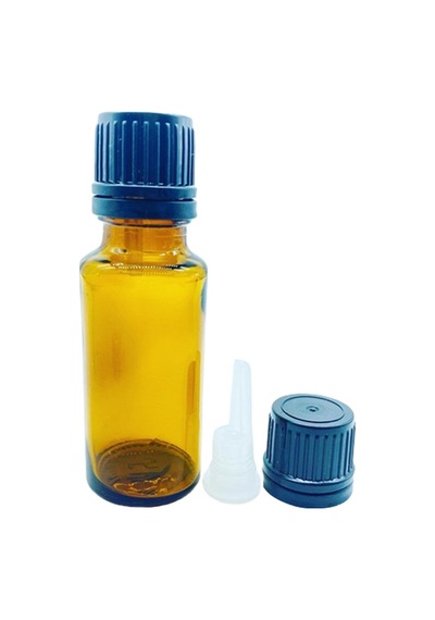 20ml Cam Amber Şişe İçten Damlalıklı Kapak 10 Adet