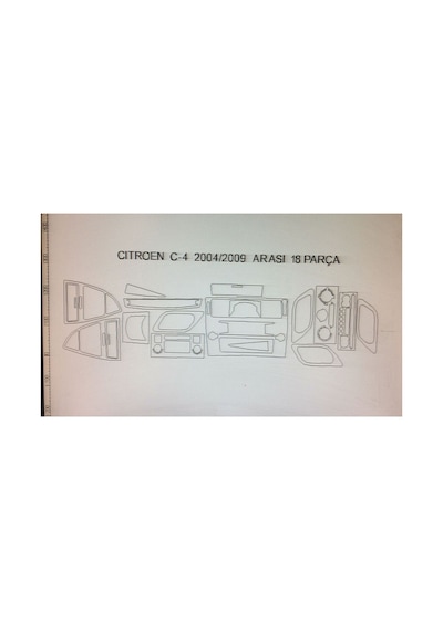Cıtroen C4 2004-2008 18 Parça Torpido Kaplama Renk Karbon