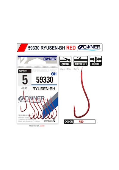 Owner 59330 Ryusen-Bh Kırmızı Tırnaklı Iğne