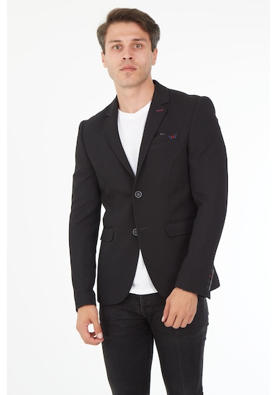 Sposo 5121 Dar Kalıp Örme Kumaş Siyah Erkek Blazer Ceket Siyah Sposo 5121 Dar Kalıp Örme Kumaş Siyah Erkek Blazer Ceket Siyah