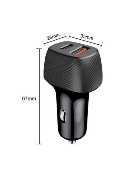 Araç İçi Hızlı Şarj Soketi 38w Oto Çakmaklık Type-c Araba Çakmaklık 25377086