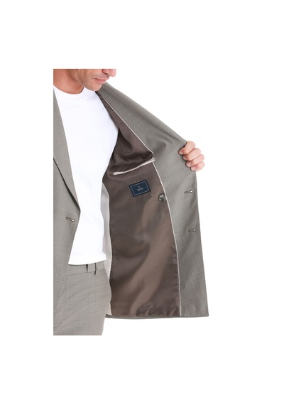 Hatemoğlu Vizon Slim Fit Desenli Kruvaze Klasik Takım Elbise 33202024c010 V02 Vizon