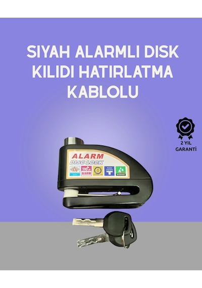 Mey İthalat Yüksek Sesli 110db Çelik Disk Kilidi Su Geçirmez