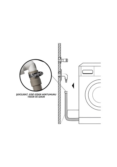 Çamaşır Ve Bulaşık Makinesi Çift Girişli Gider Çekvalfi, Ø50 Mm, Koku Ve Haşere Önleyici, 2 Kelepçe li