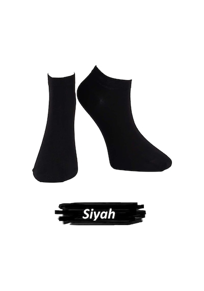 Jiber Erkek Modal Likaralı Patik Çorap 6100 - 6 Adet Siyah