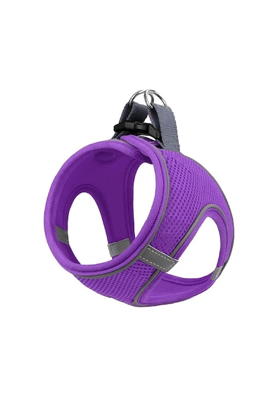Air Mesh Kedi Köpek Göğüs Tasması Çift Reflektörlü, Terletmeyen Tasma Açık Pembe, L