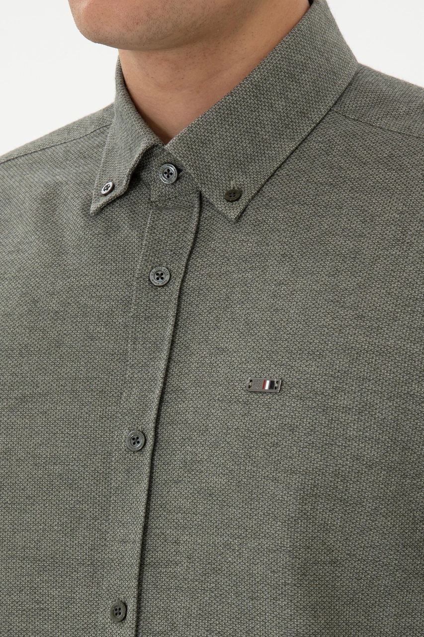 U.s. Polo Assn. Erkek Haki Gömlek Desenli 50315613-vr027 Haki