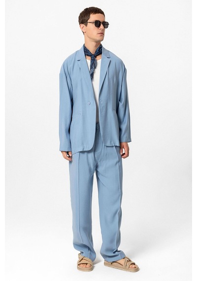 Antioch Oversize Astarsız Erkek Blazer Ceket Mavi