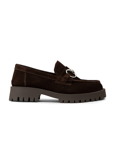 Deery Kadın Hakiki Süet Kahverengi Tokalı Loafer - 02037zkhvc01 Kahverengi