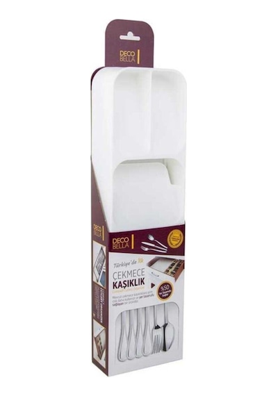 Deco Bella 50809 Çekmece Içi 5 Bölmeli Kaşıklık Beyaz Plastik Gri Diğer