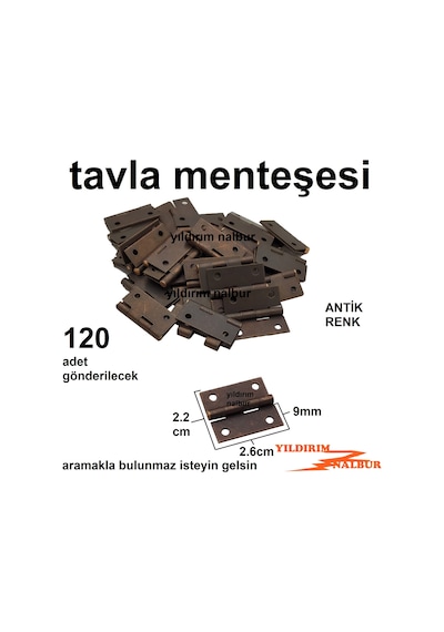Yıldırımnalburiye Tavla Menteşesi Eskitme Renk Mini Boy 2.6Cm Kutu Aksesuar Menteşe
