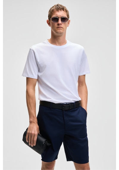 Grımelange Mocassın Erkek %100 Pamuk Relaxed Fit Yuvarlak Yaka Kısa Kollu Beyaz T-shirt