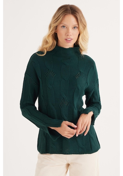 Tudors Kadın Regular Fit Klasik Kesim Yarım Balıkçı Yaka Örgü Desenli Yeşil Kazak-37044 Yeşil Tudors Kadın Regular Fit Klasik Kesim Yarım Balıkçı Yaka Örgü Desenli Yeşil Kazak-37044 Yeşil