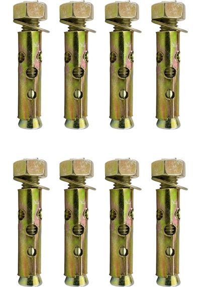 8 Adet Saplamalı Gömlek Çelik Dübel M6x65 Mm Raf Montaj Bağlantı Zemin Monte Betona Asma Aparat