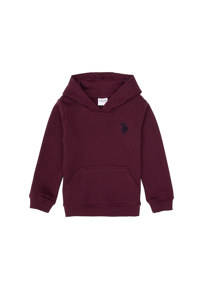 U.S. Polo Assn. Erkek Çocuk Bordo Basic Kapüşonlu Sweatshirt 50313980-VR177
