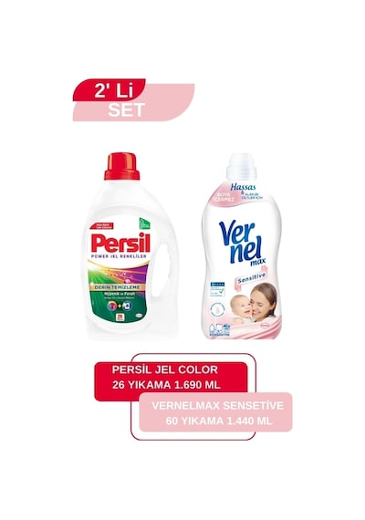 Vernel Max Sensitive 1,44l + Persil Color Jel 26 Yıkama set-hnkdtj-5131-5989 1400 ML