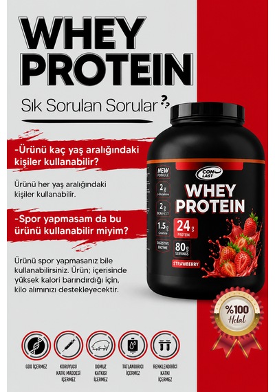 Conlast Whey Protein Çilek 2000g 24 G %100 Protein