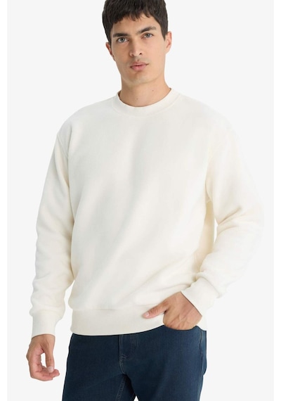 Defacto Relax Fit Bisiklet Yaka Polar Sweatshirt F3685ax25wner140 Ekru-er140