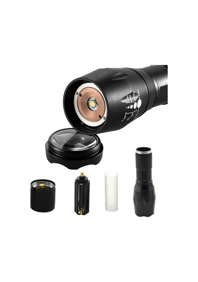 Powermaster Pm-14623 Şarjlı Zoomlu Flash Özellikli Power Ledli El Feneri Siyah