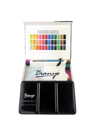 E&d Art Bianyo Aquarelle 36'lı Tablet Taş Sulu Boya Seti - Karton
