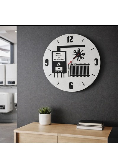 Konbi Ve Tesisat Firmaları İçin Tasarlanmış Duvar Saati 40 Cm No 30027 Beyaz