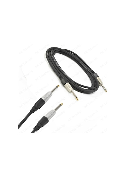 Mono 6.35mm 1/4" Jack Gitar Amfi Enstrüman Kablosu - 1 Metre