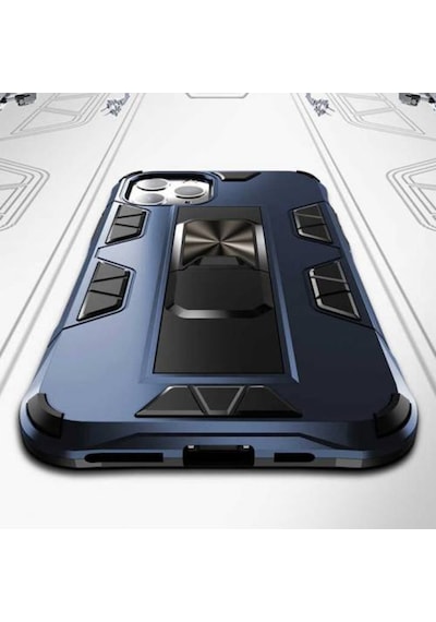 Apple Uyumlu iPhone 11 Pro Kılıf Metal Standlı Manyetikli Ultra Koruma Zırh