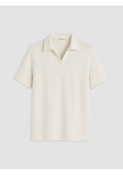 Lcw Comfort Bej Polo Yaka Soft Touch Kadın Tişört