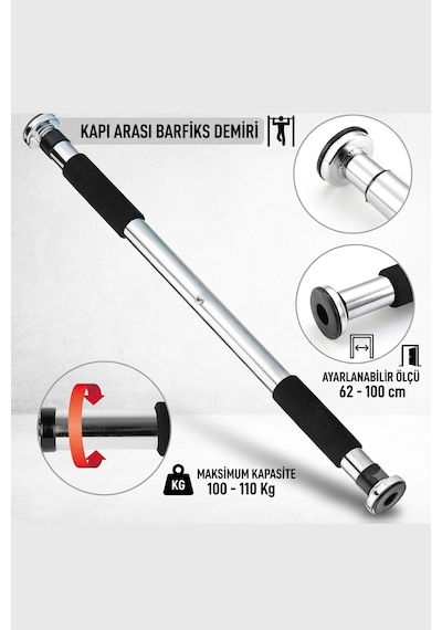 Kapı Barfiks Demiri Ve 15 Kg Dirençli Barfiks Çekmeye Yardımcı Direnç Lastiği