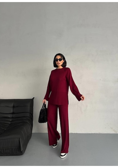 Triko Alt Üst Takım Bordo Renk-478 Bordo