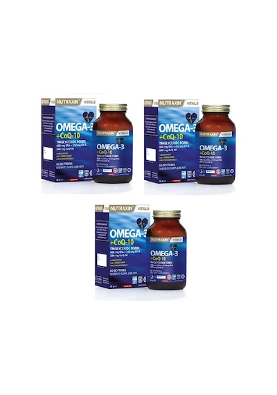 Nutraxin Omega 3 Q10 60 Kapsül 3 Adet