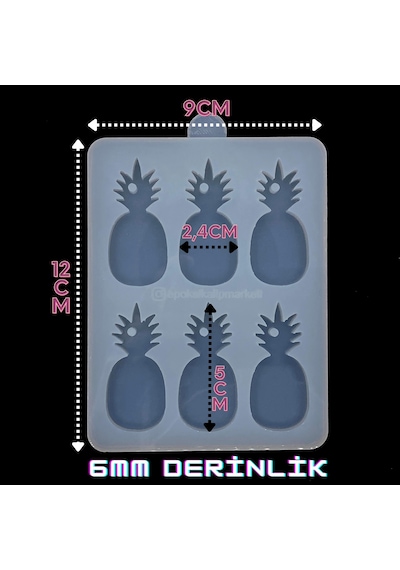 Epoksikalipmarketi Epoksi Silikon Kalıp Ananas 6'lı