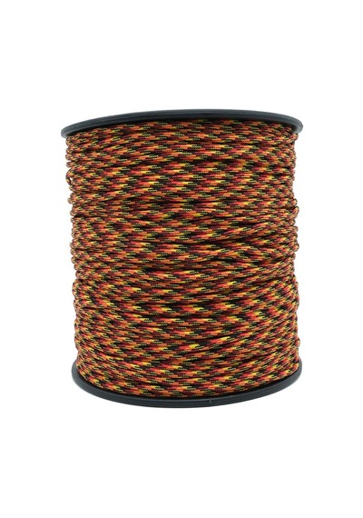 Mg Ropes Paracord İp 4 Mm Turuncu Siyah Desen No:72 10 Metre Çok Renkli
