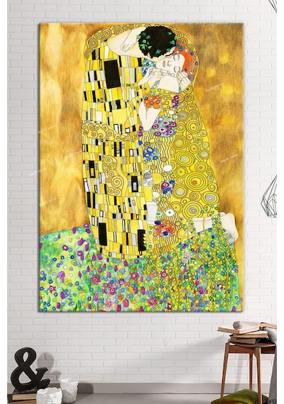 Gustav Klimt The Kiss Öpücük Sanatsal Kanvas Tablo 8 Farklı Ölçü