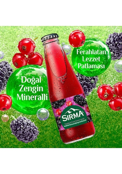Sırma B Vitaminli Karadut & Frenk Üzümü Aromalı Doğal Maden Suyu 200 Ml X 24 Adet