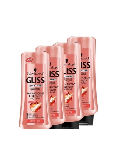 Schwarzkopf Gliss Magnificent Strength Saç Bakım Kremi 4 x 360 ML