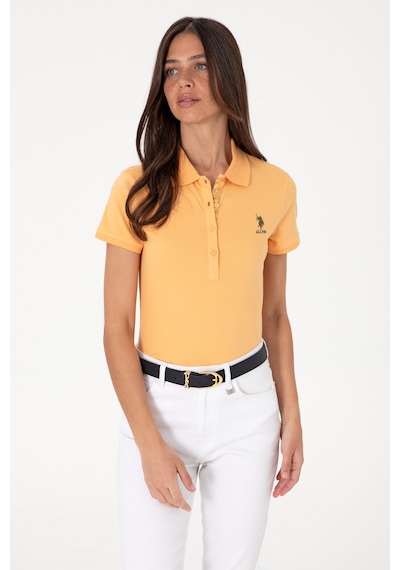 U.S. Polo Assn. Kadın Turuncu Basic Polo Yaka Tişört 50300896-VR202