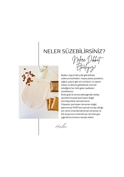 Çok Amaçlı Süzme Kesesi - Süt Bezi - Yoğurt - Peynir - Sebze - Süzme Torbası - Xl Beden 35x35 Cm Bej