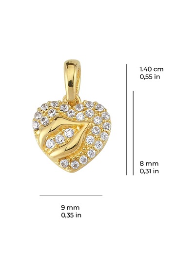 Goldkupe 14 Ayar Altın Kalp Kolye Ucu 0,96 Gr-3286