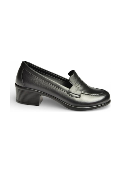 Fox Shoes Y555092203 Siyah Kalın Alçak Topuklu Kadın Ayakkabı Siyah